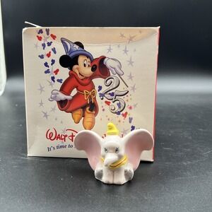 Vtg Disney Dumbo 2-1/2" Figurine Porcelain Ceramic Elephant 25 Anniversary Box